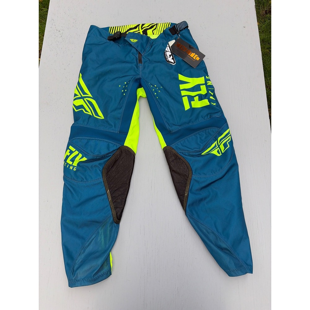 Fly Racing Kinetic Shield Motocross Pants Navy Hi-Vis Yellow 372-43134 Mens 34